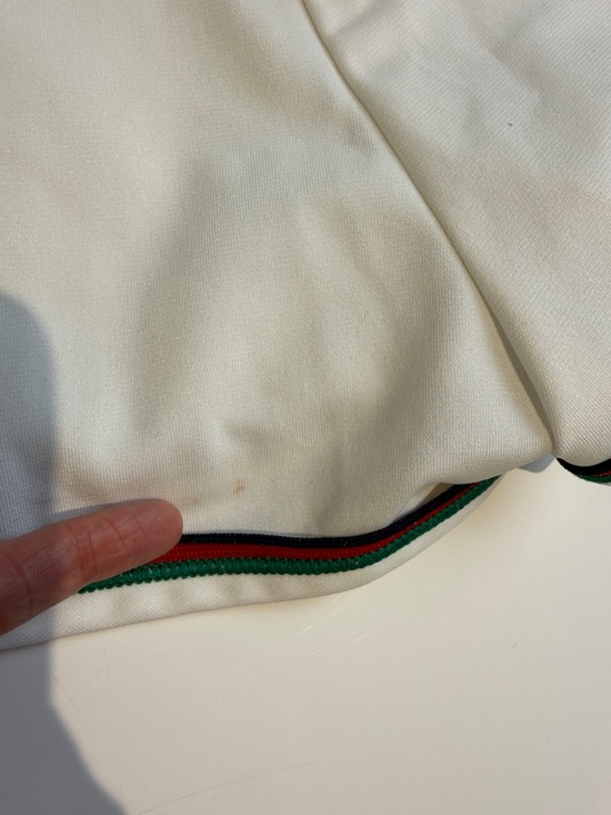 Fila White Athletic Shorts Vintage 70’s/80’s with Green & Red Stripe Trim - Picture 5 of 8